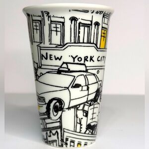DKNY LENOX CITI TAXI CERAMIC GLASS CUP MUG DONNA KARAN NEW YORK